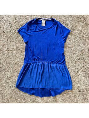 Dolan Left Coast Blue High Low Tunic Dress Short Sleeves Anthropologie Sz Large